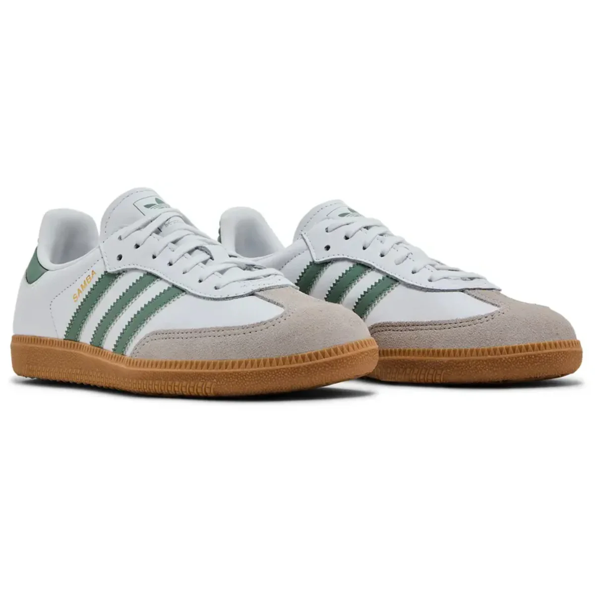 Adidas Samba OG Cloud White Silver Green (GS) - Image 3