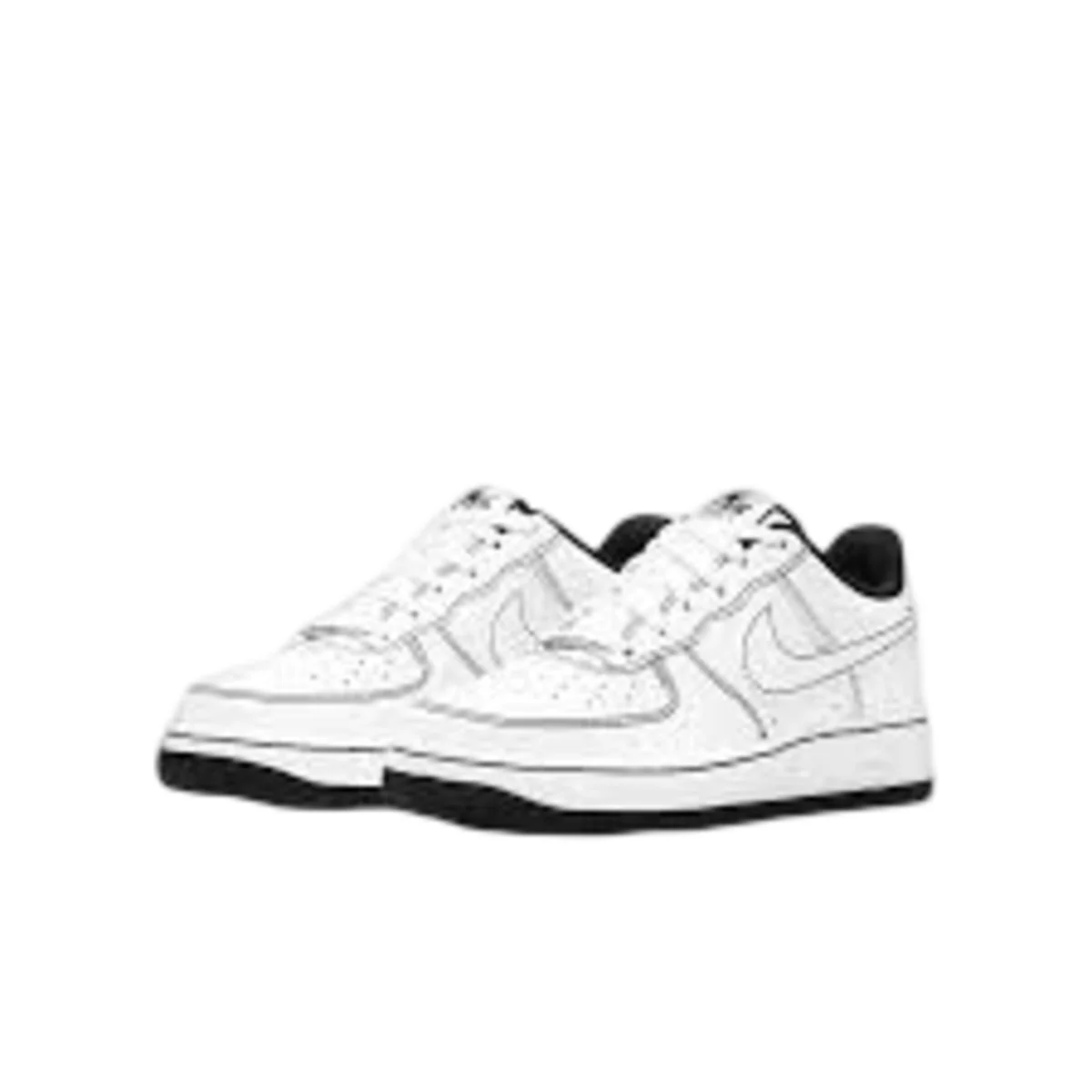 Nike Air Force 1 Low 07 Contrast Stitch White Black (GS) - Image 3