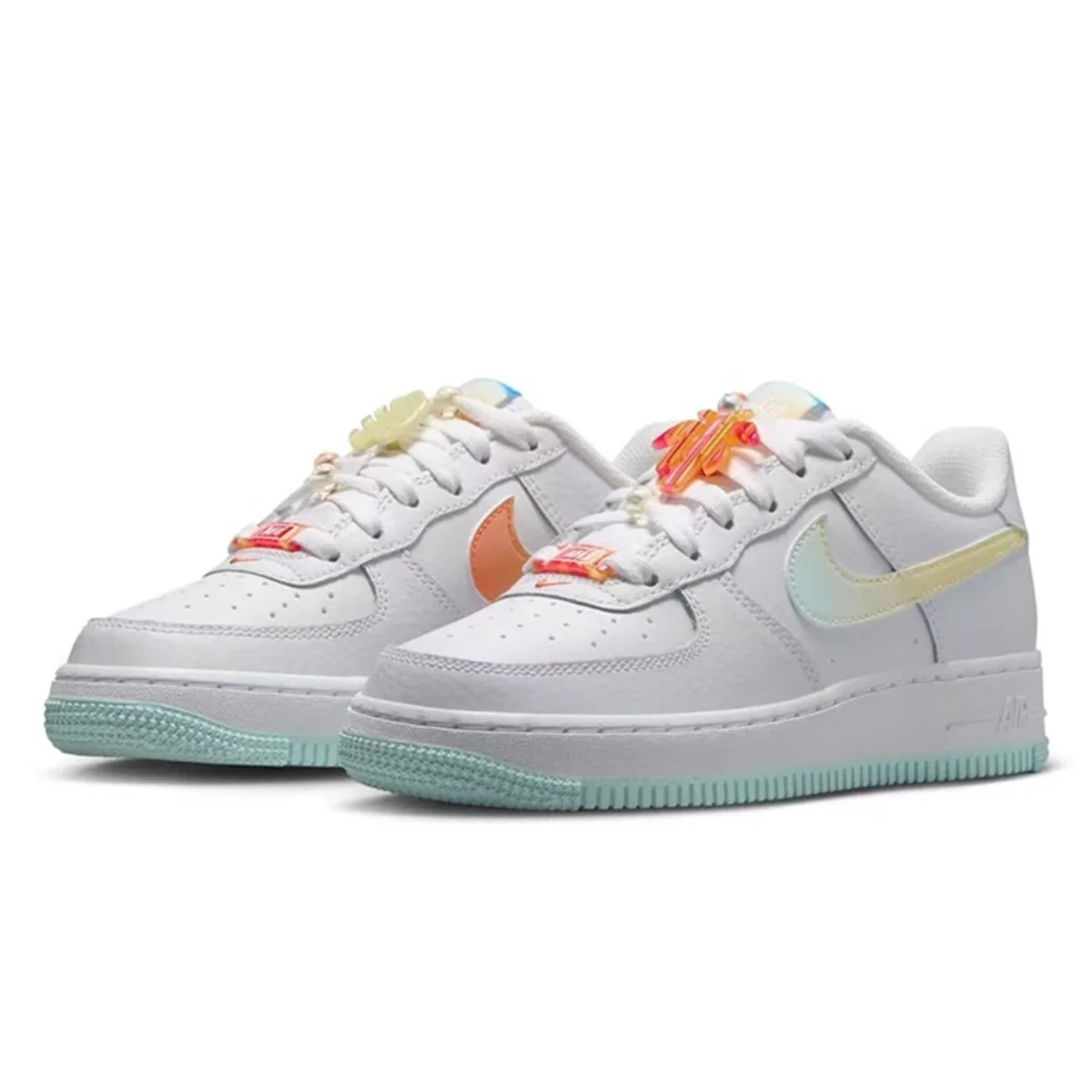 Nike Air Force 1 Low LV8 White Glacier Blue Multi-Color (GS) - Image 3